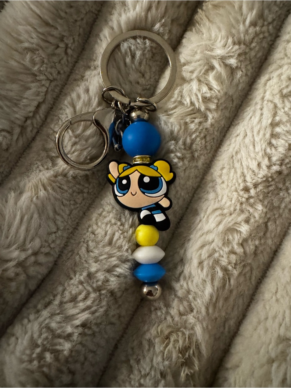 Powerpuff Girls Bubbles Beaded Keychain
